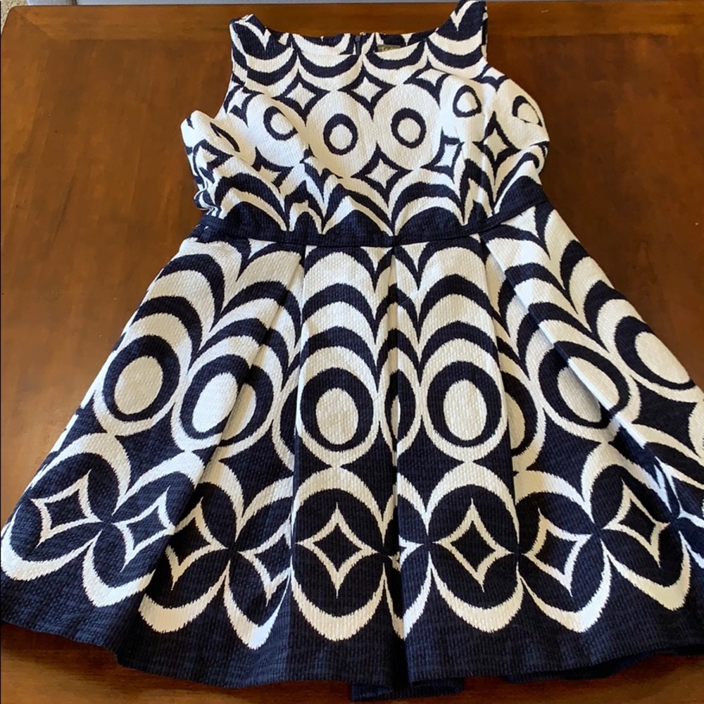 Taylor dress navy and white with pockets